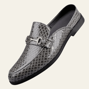 Herren Loafer Elegant mit Metallspange – Grau