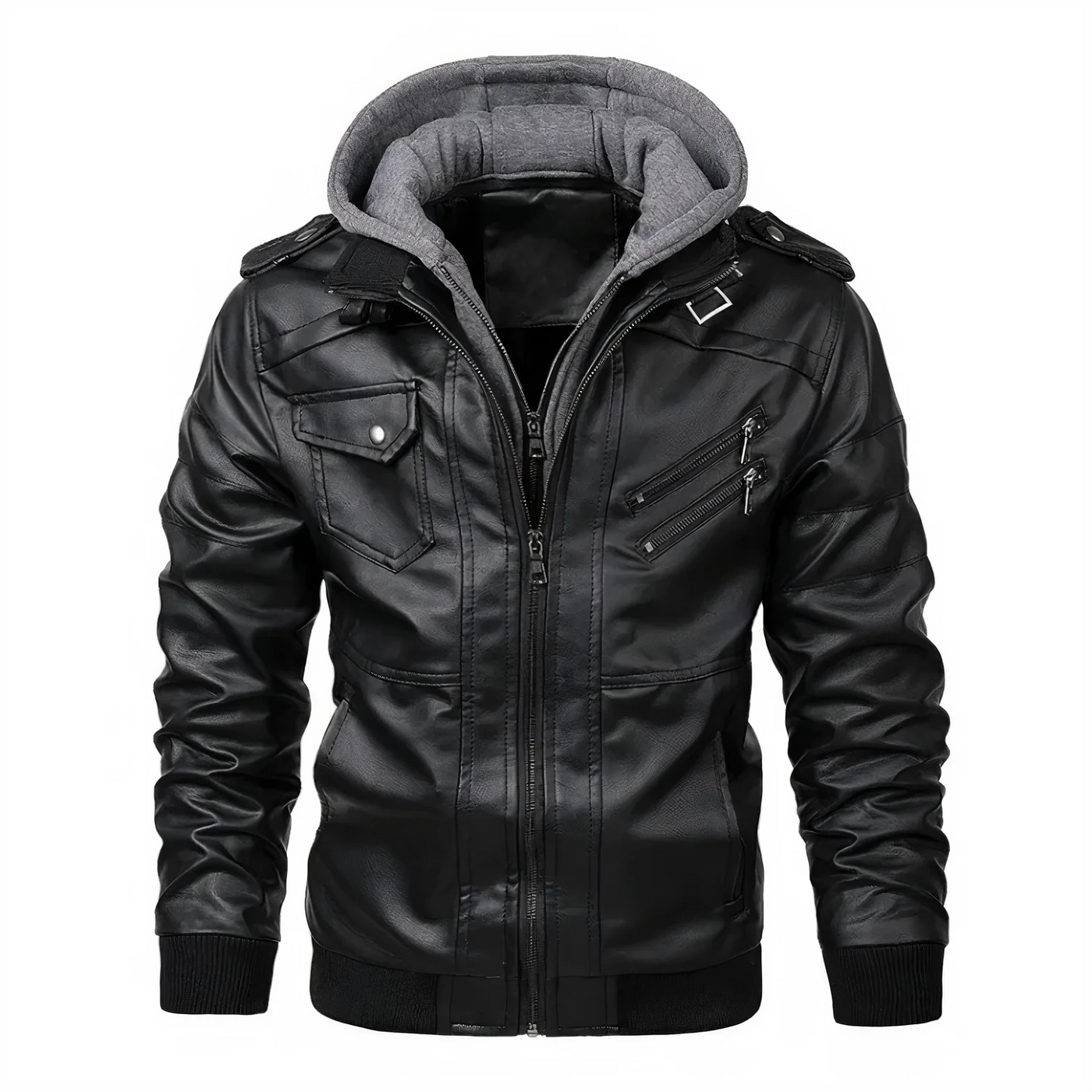 Brett | Herren Motorrad Jacke | Schwarz