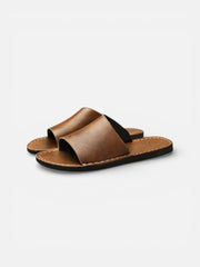 Herren Pantoletten Mit Breitem Riemen – Braun