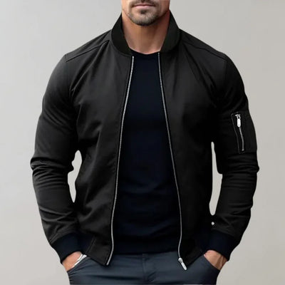 Malcolm | Herren Schwarze Sommer Jacke | Bomber Jacke
