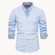 Herren Slim Fit Hemd mit Kontrastkragen – Hellblau
