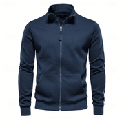Herren Sweatjacke mit Reißverschluss Slim Fit – Dunkelblau