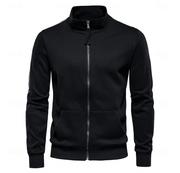 Herren Sweatjacke mit Reißverschluss Slim Fit – Schwarz