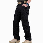 Thomas | Herren Tactical Cargo Hose Outdoor Wandern Mehrfachtaschen Verstärkte Nähte – Schwarz