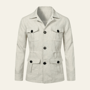 Herren Übergangsjacke mit Taschen Modern – Weiß