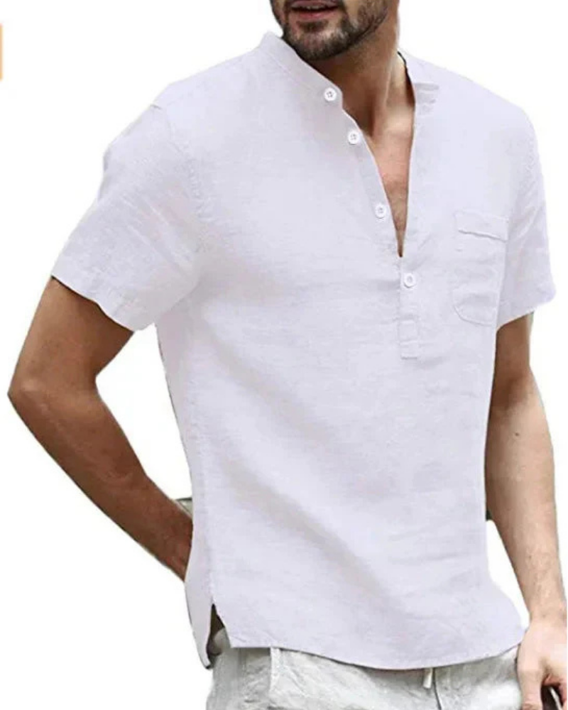 Sander | Herren Weiße Hemd | Kurzarm