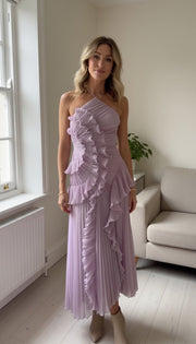Ada | Damen Elegantes Luftiges Maxikleid – Maxi Kleid Luftig Elegant 2026 – Lila