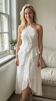 Ada | Damen Elegantes Luftiges Maxikleid – Maxi Kleid Luftig Elegant 2026 – Weiß