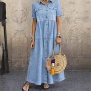Sofia | Stilvolles Kleid Damen Komfort Trend – Hellblau