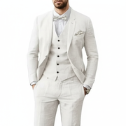 Leonardo | Herren anzug 3-teilig, Hochzeitsanzug Sommer – Weiß