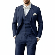 Leonardo | Herren anzug 3-teilig, Hochzeitsanzug Sommer – Marineblau