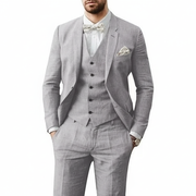 Leonardo | Herren anzug 3-teilig, Hochzeitsanzug Sommer – Grau