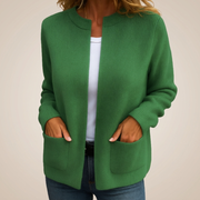 Avenelle - Lässige Strickjacke mit Taschen – Grün