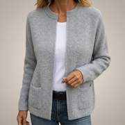 Avenelle - Lässige Strickjacke mit Taschen – Grau