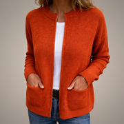 Avenelle - Lässige Strickjacke mit Taschen – Orange