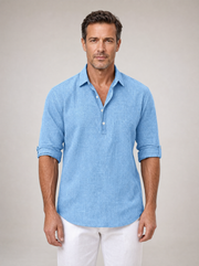 Gresham - Strukturiertes Sommerhemd – Blau