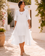 Celestine - Fließendes Maxikleid – Weiß