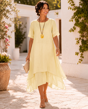 Celestine - Fließendes Maxikleid – Gelb