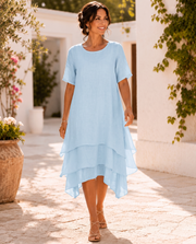 Celestine - Fließendes Maxikleid – Blau
