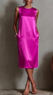 Arcelia - Leichtes Midikleid – Fuchsia