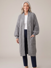 Rosalienne - Weichgriffiger Longcardigan – Grau