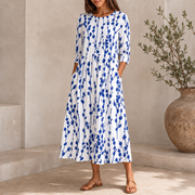 Hilde | Damen Stilvolles Midikleid Sommer Casual Elegant – Weiß