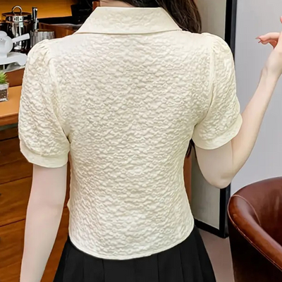 Crissa - Vielseitiges Beige Sommer T-Shirt Damen