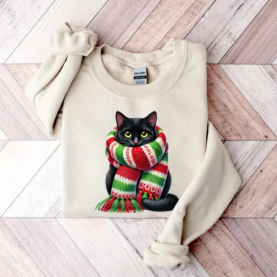 Schal Katze Weihnachten Sweatshirt
