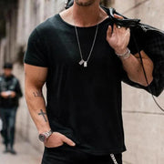 Leon | Herren Oversize T-Shirt Rundhals, lässiges Kurzarm Shirt – Schwarz