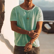 Leon | Herren Oversize T-Shirt Rundhals, lässiges Kurzarm Shirt – Grün
