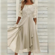 Festliches Abendkleid für Damen | Hochzeitsgesellschaft – Beige
