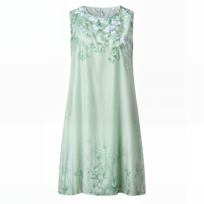 Stilvol Geblümtes A-Linien Kleid mit Weste für Damen – Miray