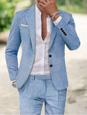 Matteo | Herren Sommeranzug zweiteilig, eleganter Sakko mit Hose – Blau