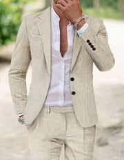 Matteo | Herren Sommeranzug zweiteilig, eleganter Sakko mit Hose – Beige