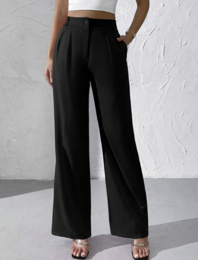 Elegante Palazzo-Hose | Hoher Bund | Seitlicher Schlitz