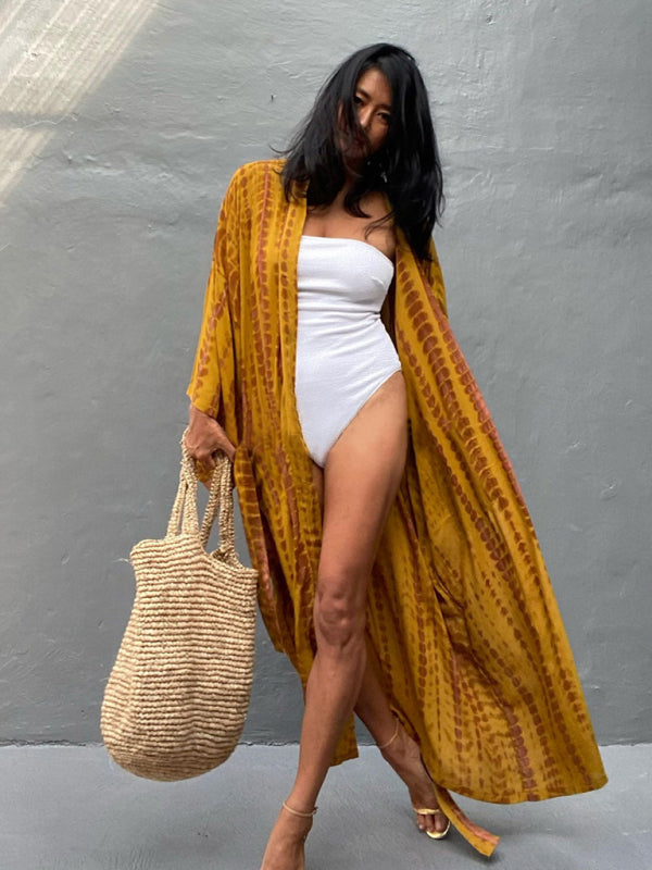 Gewebter Kimono mit Bindegürtel – Leona