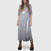 Aravina - Soft-Touch Lagenlook-Set aus Pullover und Kleid – Grau