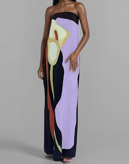 Gala | Langes bedrucktes Kleid