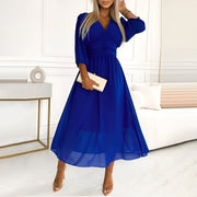 Sterre™ - Elegante Wikkelkleid – Blau