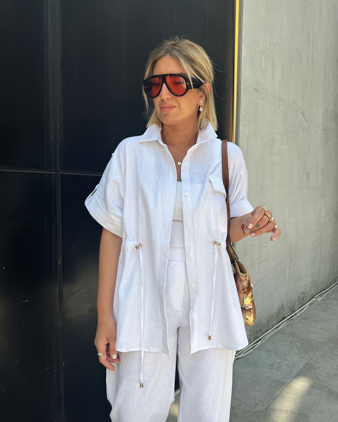 Zweiteiliges Set mit Kordelzug | Weites Bein | Lässig und Elegant