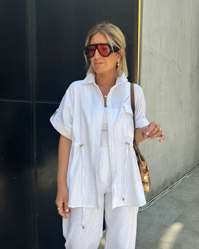 Zweiteiliges Set mit Kordelzug | Weites Bein | Lässig und Elegant