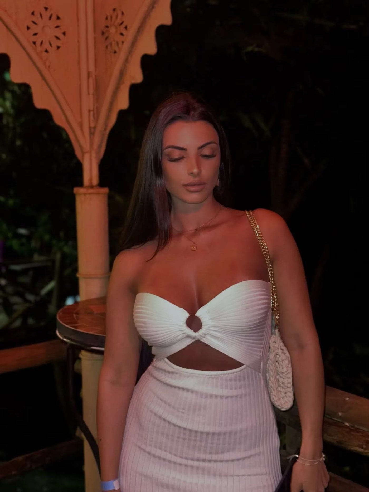 Trendy Rückenfreie Maxi-Strickkleid mit Seitenschlitz für Damen – Liora