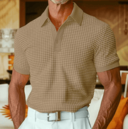 Beren - Strukturiertes Karo-Poloshirt – Braun