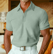 Beren - Strukturiertes Karo-Poloshirt – Grün