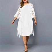 Eleanor - Elegantes Chiffon-Midikleid – Weiß