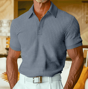 Beren - Strukturiertes Karo-Poloshirt – Grau