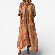Noelisse - Kunstvolles Maxikleid – Orange
