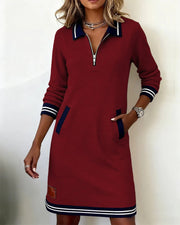 Amelie | Elegantes Damen Kleid aus Baumwolle modern & stilvoll – Rot