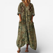 Noelisse - Kunstvolles Maxikleid – Grün