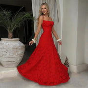 Sommerfeld | Elegantes Spitzen Maxi Kleid – Rot